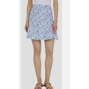 Lilly Pulitzer Hottie Dottie Susie Skirt Size 12 Ruffle Hem Pink Blue Floral
